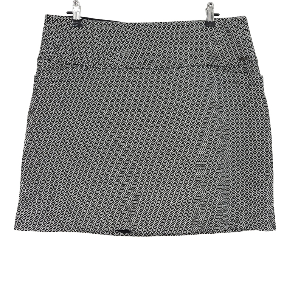 SC & Co Tennis Golf Skort Black Geometric Pull On Tummy Control Shorts Skirt XL